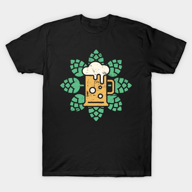 Retro Craft Beer Hops T-Shirt by Wizardmode